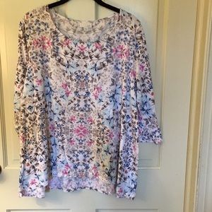 J. Jill floral tunic bracelet length sleeves